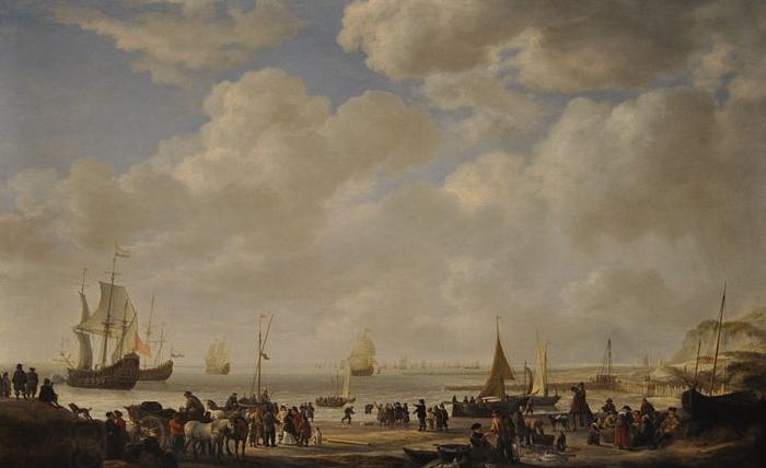 Simon de Vlieger View of a Beach oil painting picture